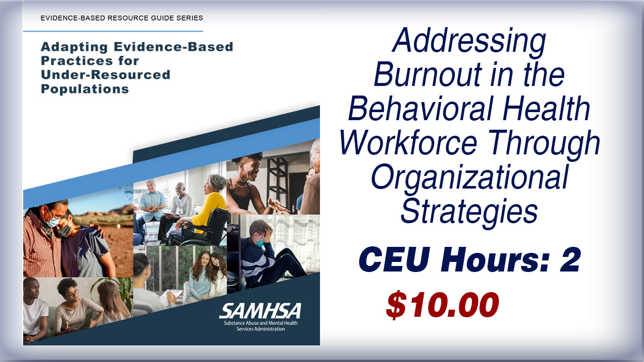 Addressing Burnout in the Behavioral Health Workforce Through Organizational Strategies