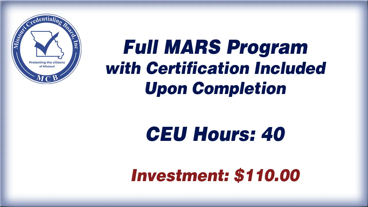 Medication Assisted Recovery Specialist (MARS) Self-Guided Course