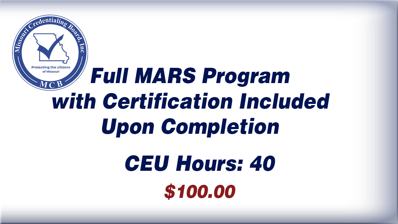 Medication Assisted Recovery Specialist (MARS) Self-Guided Course